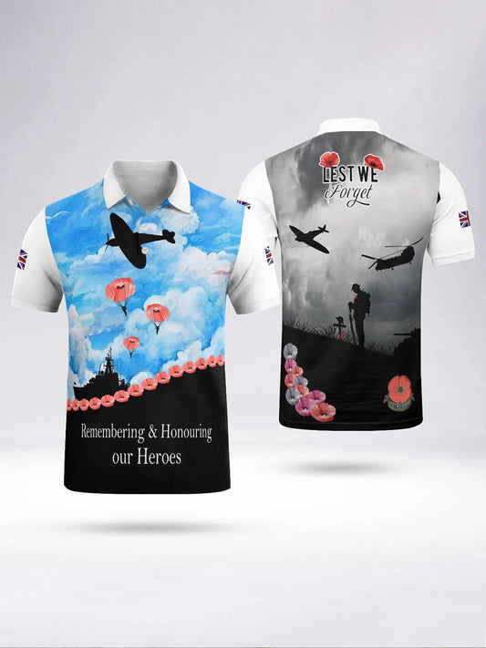 Polo à manches courtes LEST WE FORGET pour homme Blanc / S