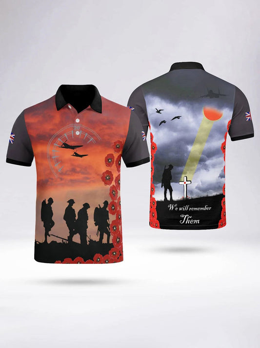 Polo à manches courtes LEST WE FORGET Homme Noir / S