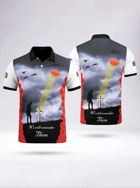 Polo à manches courtes LEST WE FORGET pour homme Noir / S