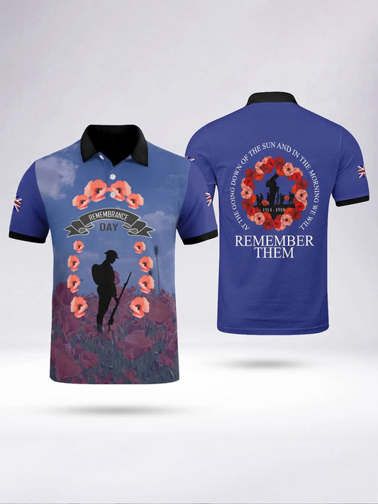 Polo à manches courtes LEST WE FORGET pour homme Noir / S