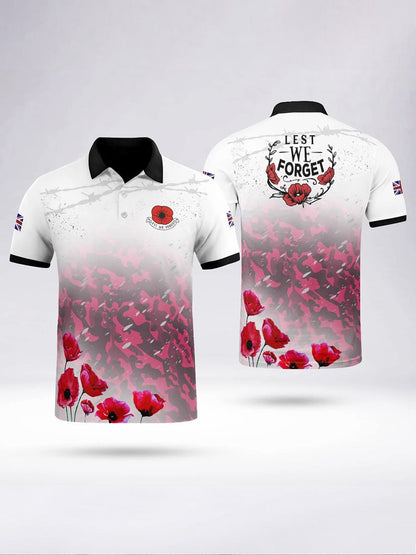 Polo à manches courtes LEST WE FORGET pour homme Noir / S