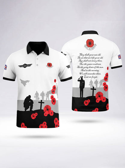 Polo à manches courtes Honour Our Royal Air Force pour homme Noir / S