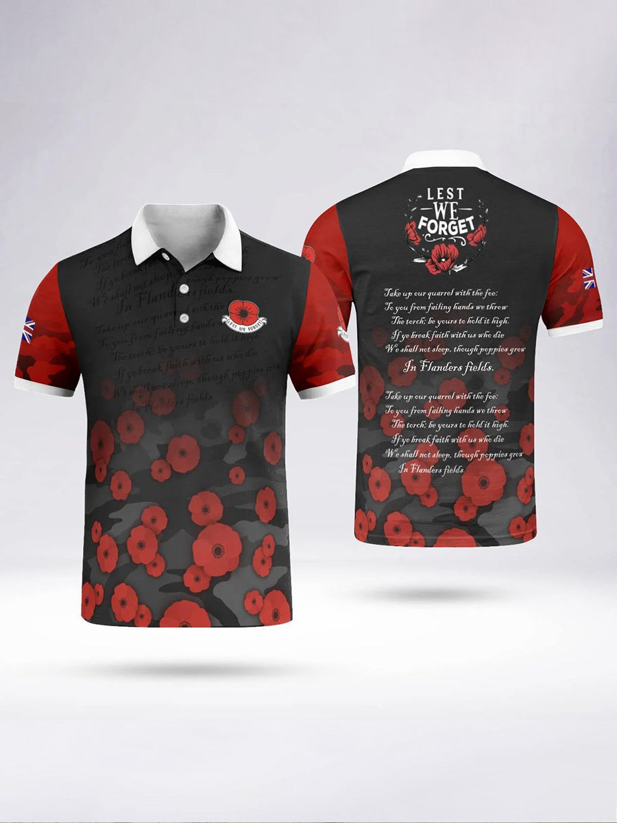 Polo à manches courtes LEST WE FORGET pour homme Blanc / S