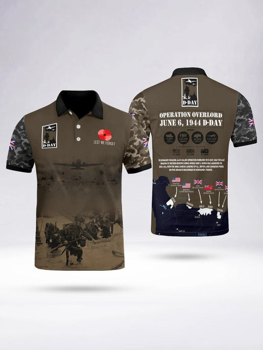 Polo à manches courtes D-DAY 81ST ANNIVERSARY pour homme Noir / S