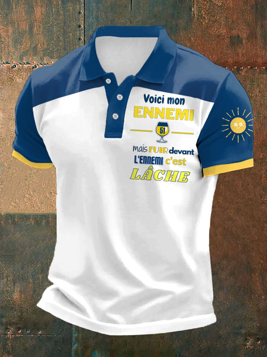 T-shirt à manches courtes imprimé alcool pour hommes comme image / S