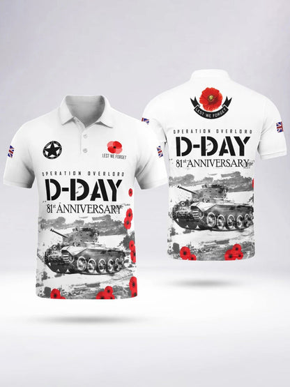 Polo à manches courtes D-DAY 81ST ANNIVERSARY pour homme Blanc / S