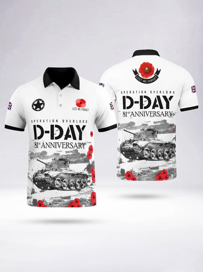 Polo à manches courtes D-DAY 81ST ANNIVERSARY pour homme Noir / S