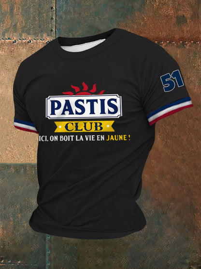 T-shirt 51 Pastis Alcohol Imprimé à manches courtes Homme Noir / S