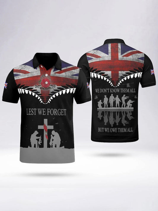 Polo à manches courtes LEST WE FORGET pour homme Noir / S