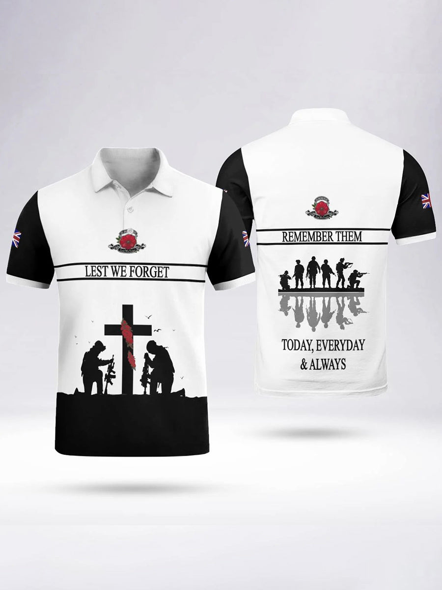 Polo à manches courtes LEST WE FORGET pour homme Blanc / S