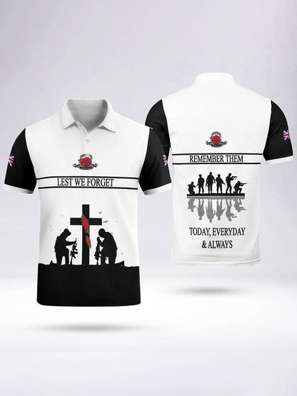 Polo à manches courtes LEST WE FORGET pour homme Blanc / S
