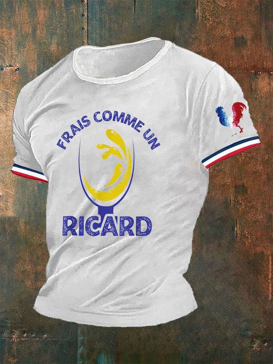 T-shirt Frais Comme un Ricard Pastis Apéritif Homme Blanc / S