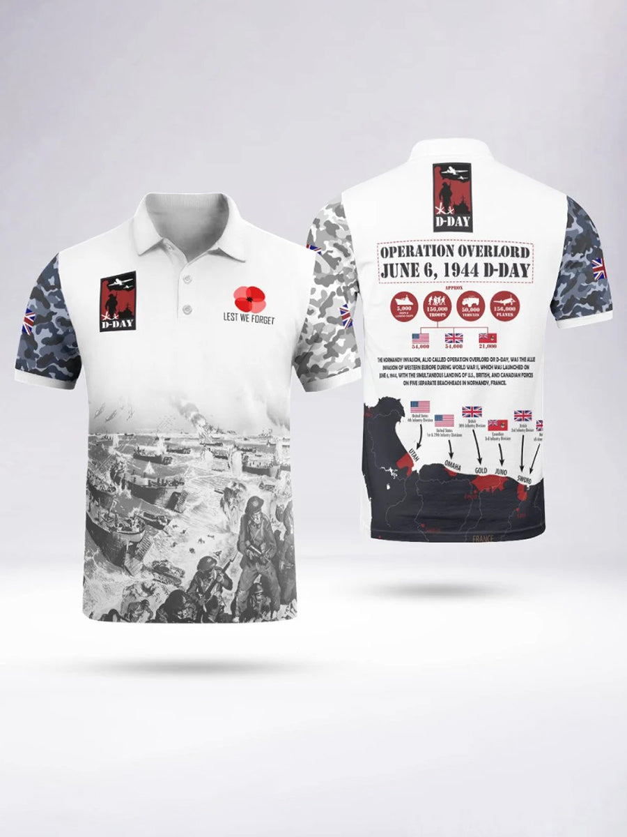 Polo à manches courtes D-DAY 81ST ANNIVERSARY pour homme Blanc / S