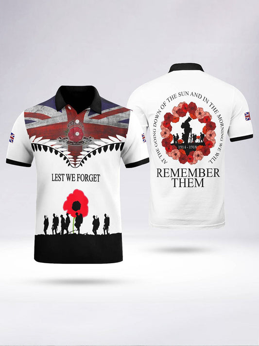 Polo à manches courtes We Will Remember Them pour homme Blanc / S