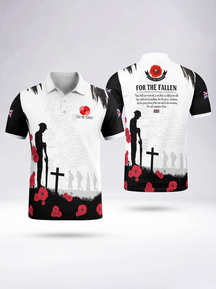 Polo à manches courtes FOR THE FALLEN pour homme Blanc / S