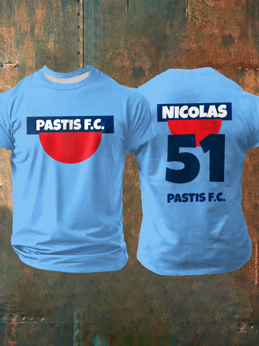 T-shirt 51 Pastis Alcohol Imprimé à manches courtes Homme Bleu clair / S