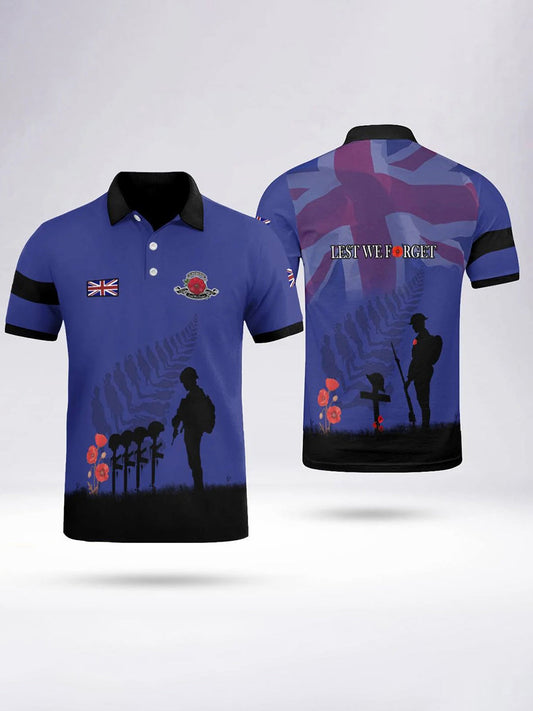 Polo à manches courtes LEST WE FORGET pour homme Noir / S