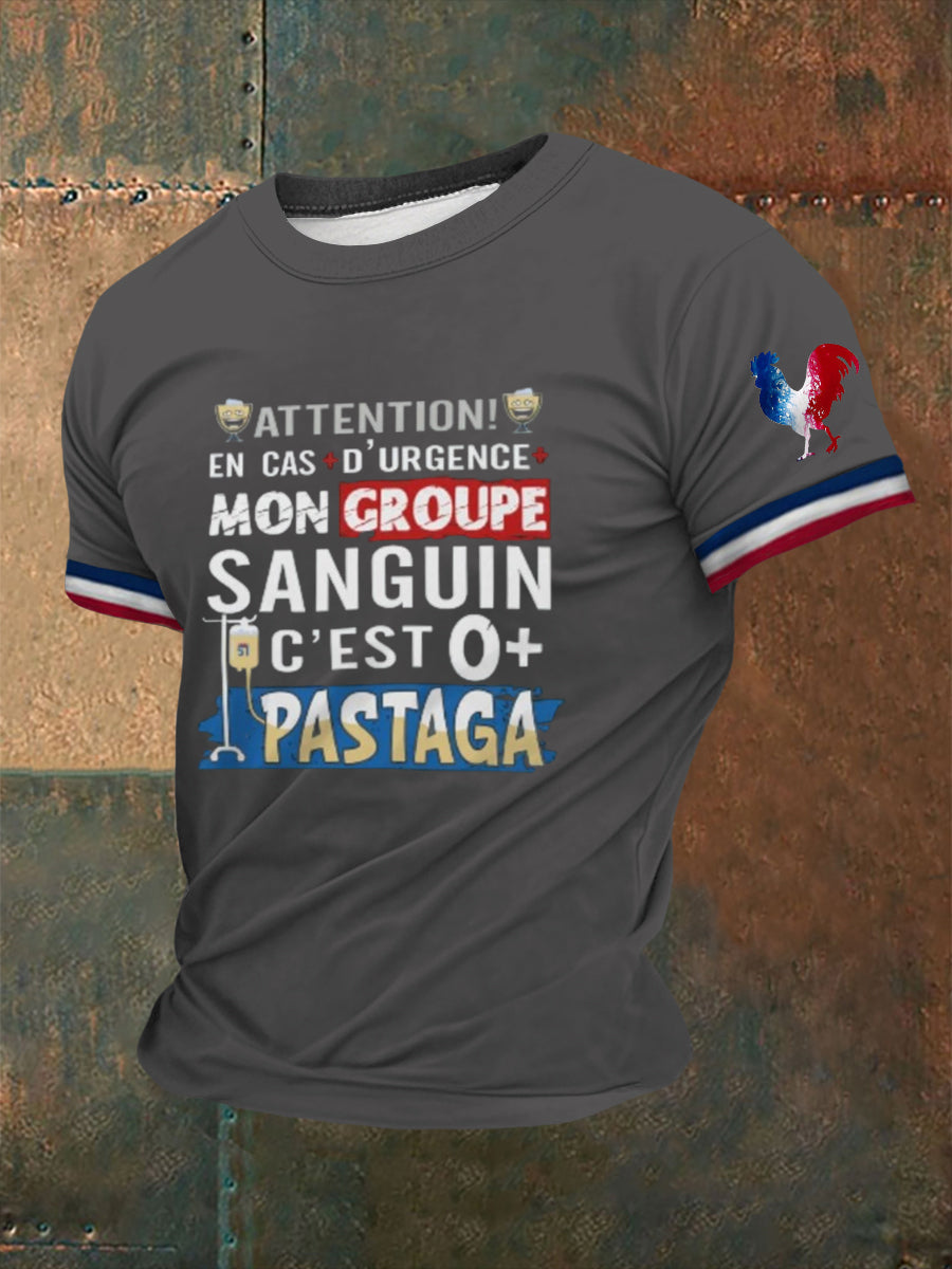 T-shirt à manches courtes imprimé alcool pour hommes Gris foncé / S