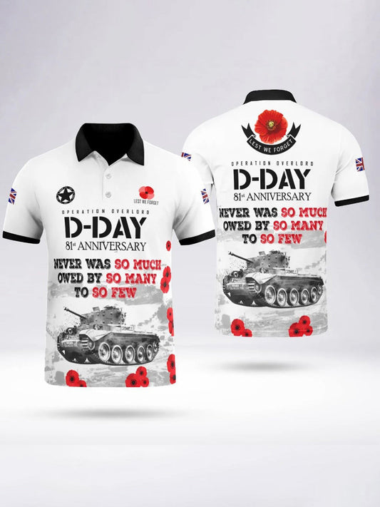 Polo manches courtes D-DAY 81ST ANNIVERSARY pour homme Noir / S