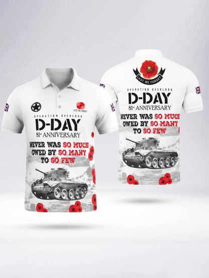 Polo manches courtes D-DAY 81ST ANNIVERSARY pour homme Blanc / S