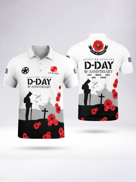 Polo D-DAY à manches courtes 81ST Anniversary Homme Blanc / S