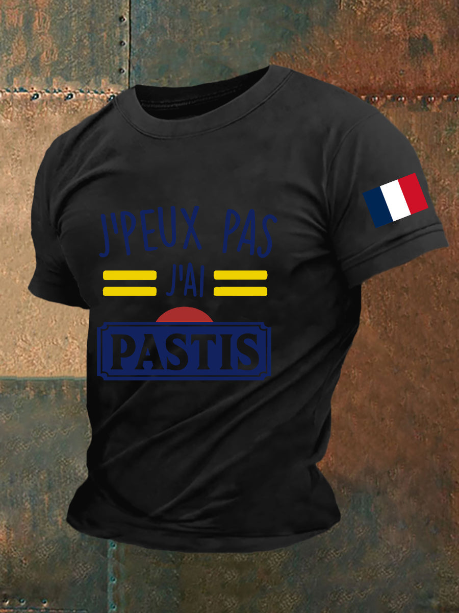 T-shirt à manches courtes J’pas J’ai Pastis pour homme noir / S
