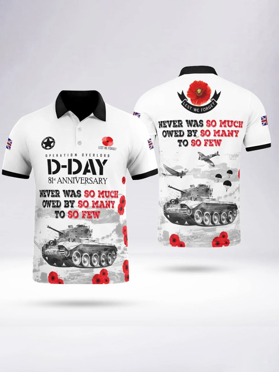 Polo manches courtes D-DAY 81ST ANNIVERSARY pour homme Noir / S