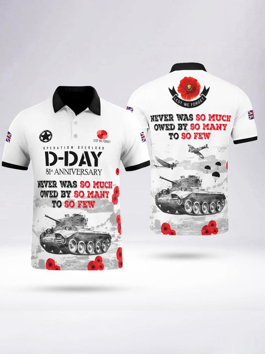 Polo manches courtes D-DAY 81ST ANNIVERSARY pour homme Noir / S