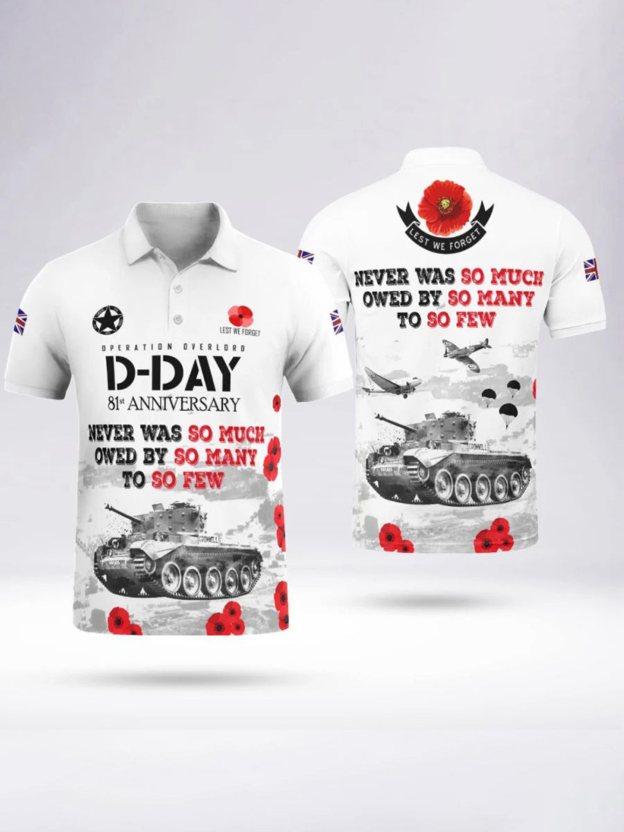 Polo manches courtes D-DAY 81ST ANNIVERSARY pour homme Blanc / S