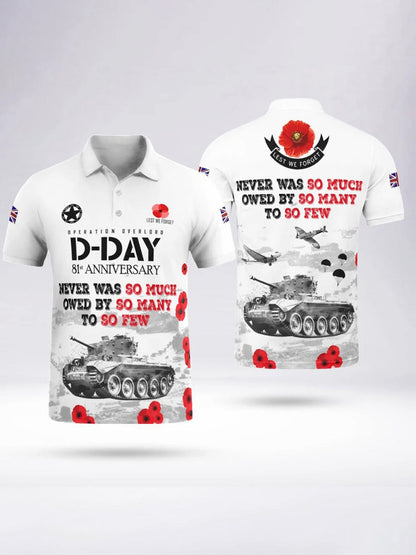 Polo manches courtes D-DAY 81ST ANNIVERSARY pour homme Blanc / S