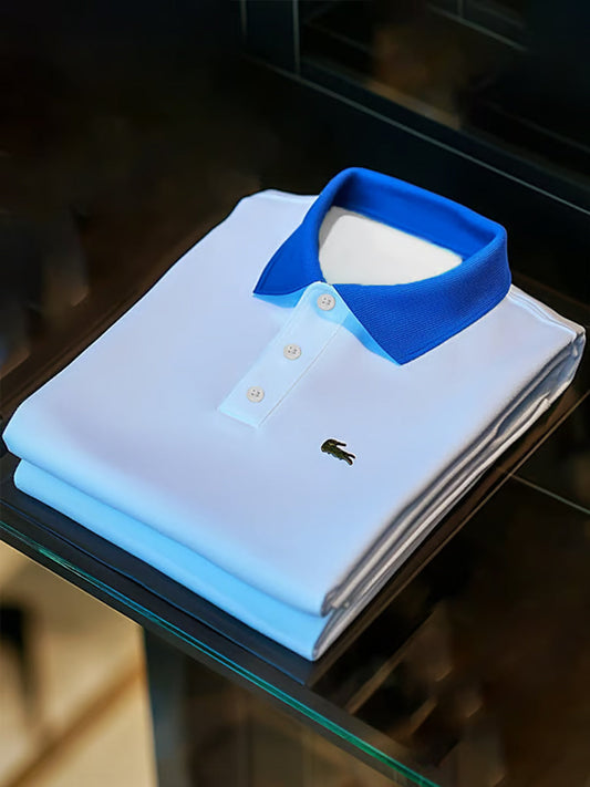 Bouton décontracté à manches courtes pour hommes Bleu clair / S