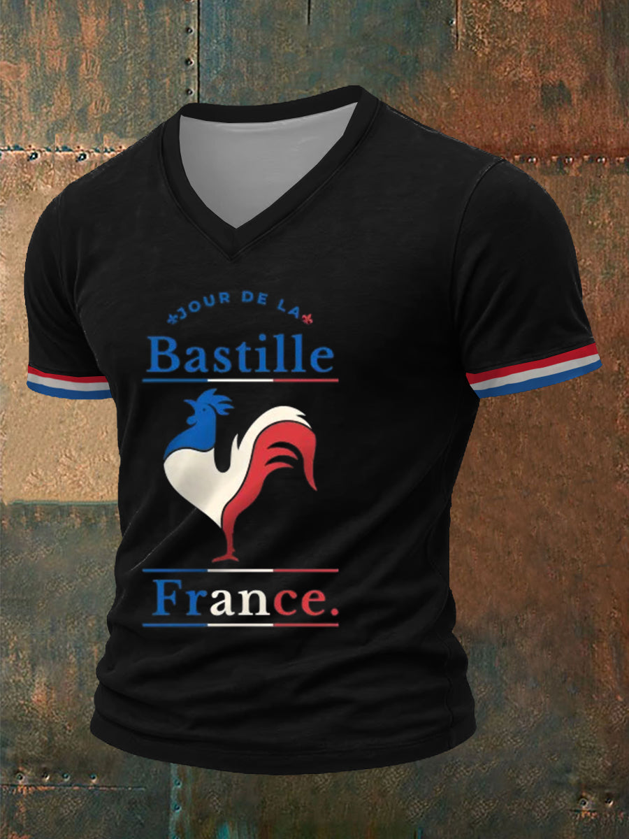 T-shirt manches courtes imprimé Bastille Day Homme Noir / S