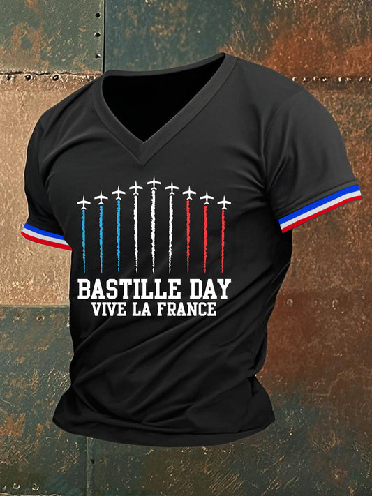 T-shirt manches courtes imprimé Bastille Day Homme Noir / S