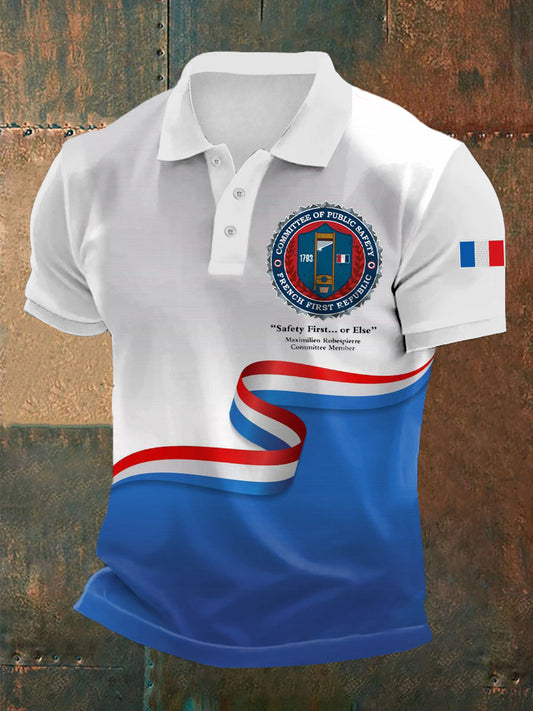 Chemise manches courtes Bastille Day pour homme comme image / S