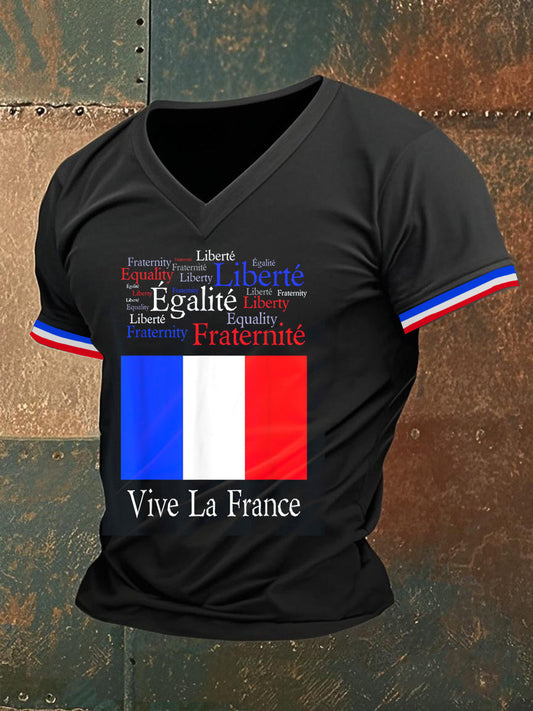 T-shirt manches courtes imprimé Bastille Day Homme Noir / S
