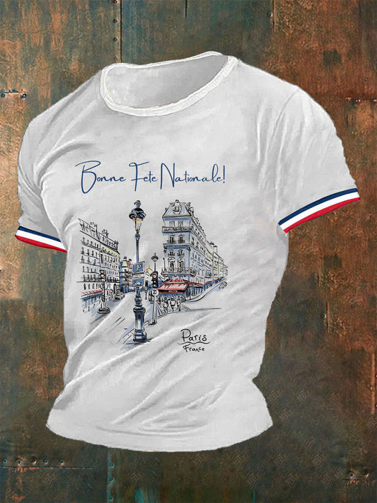 T-shirt à manches courtes Bastille Day Homme Blanc / S