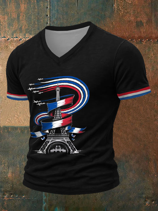 T-shirt manches courtes imprimé Bastille Day Homme Noir / S