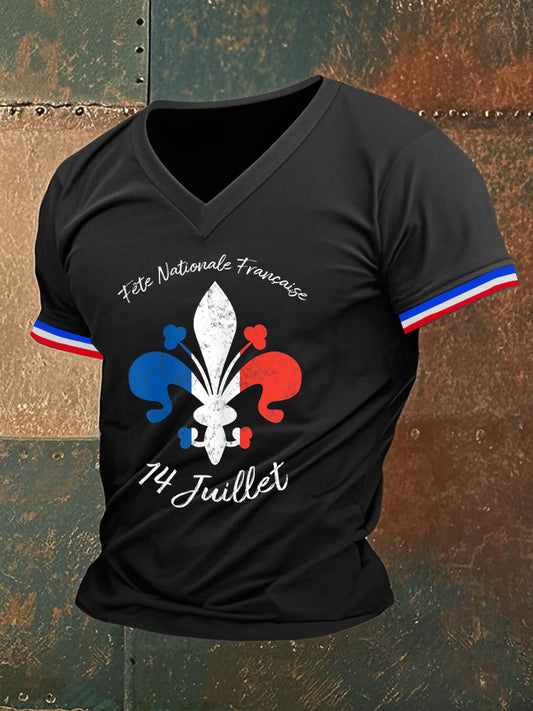 T-shirt manches courtes imprimé Bastille Day Homme Noir / S
