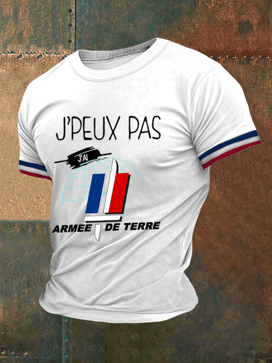 T-shirt imprimé à manches courtes Armée de terre française Homme