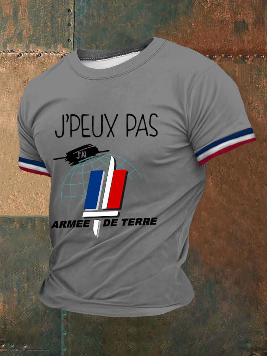 T-shirt imprimé à manches courtes Armée de terre française Homme