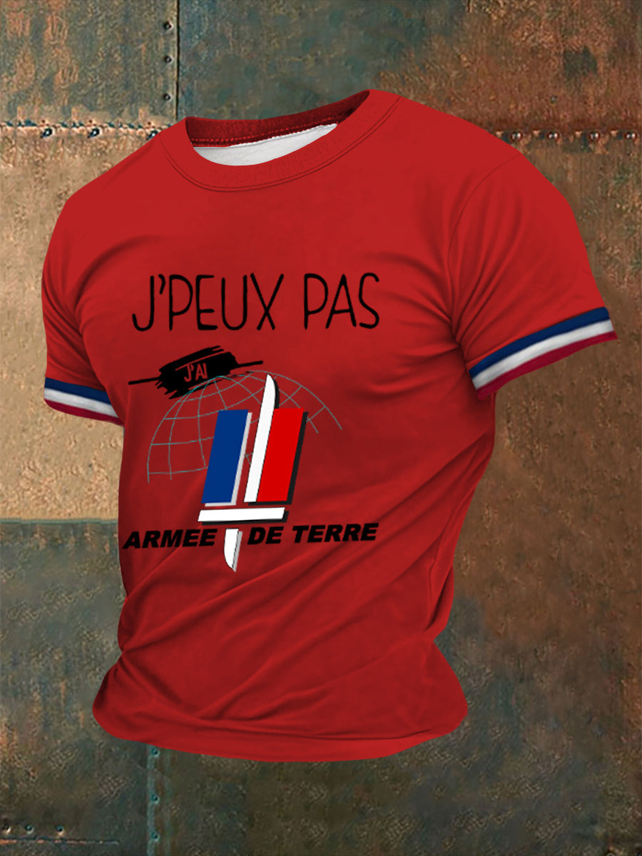 T-shirt imprimé à manches courtes Armée de terre française Homme