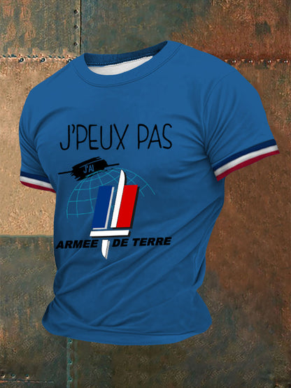 T-shirt imprimé à manches courtes Armée de terre française Homme