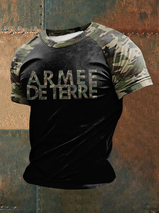 T-shirt imprimé à manches courtes Armée de terre française Homme