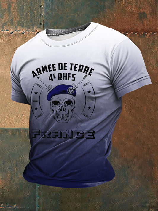 T-shirt imprimé à manches courtes Armée de terre française Homme