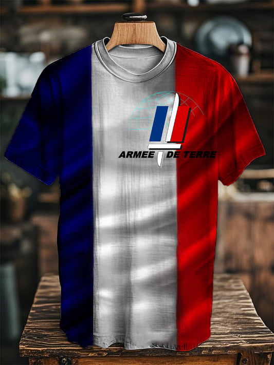 T-shirt imprimé à manches courtes Armée de terre française Homme
