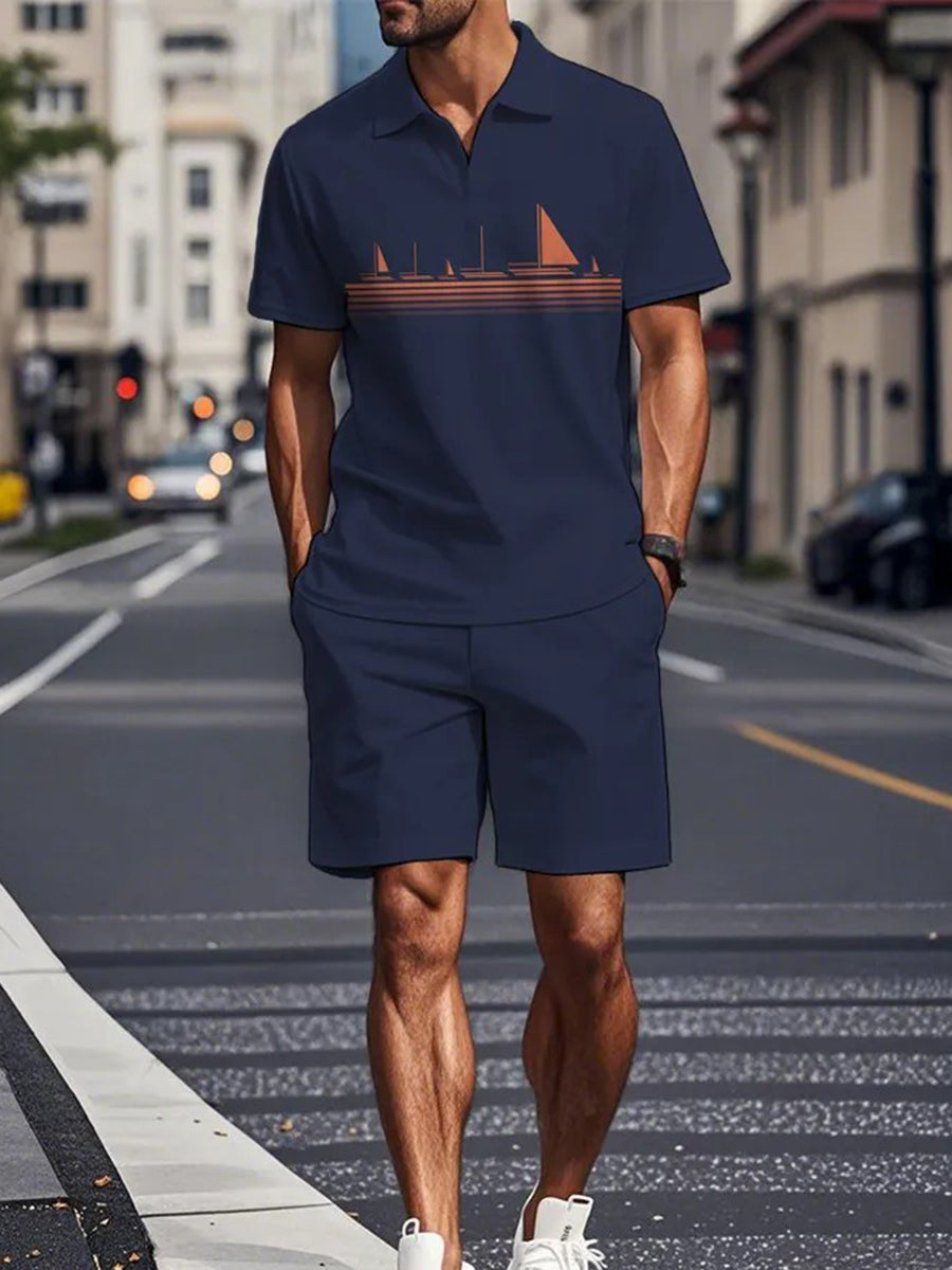 Costume de polo à manches courtes pour hommes