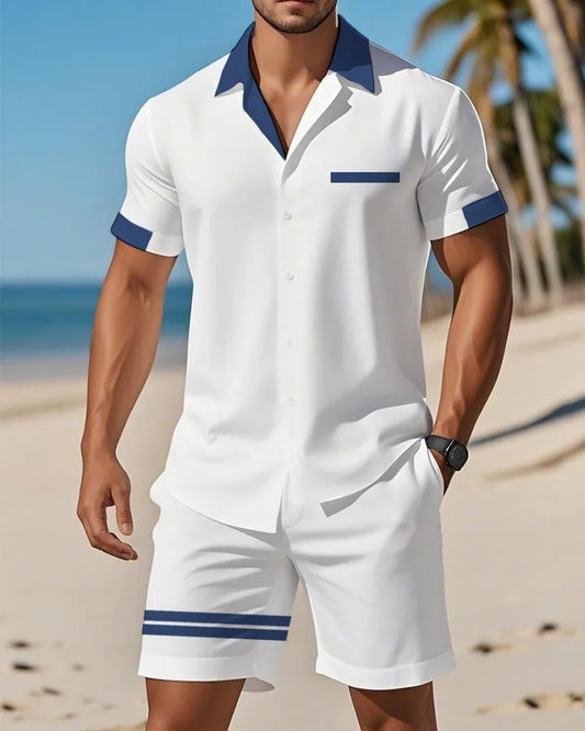Costume de chemise à manches courtes Casual Business pour hommes