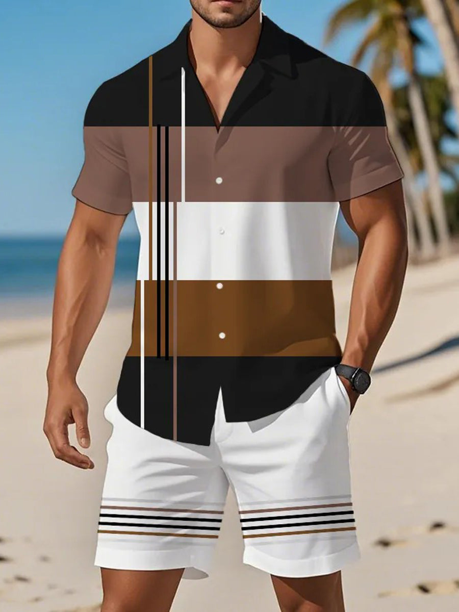 Costume de chemise à manches courtes Casual Business pour hommes