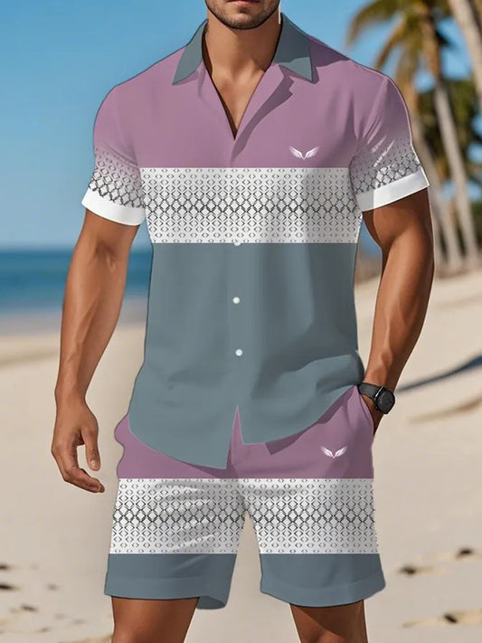 Costume de chemise à manches courtes Casual Business pour hommes