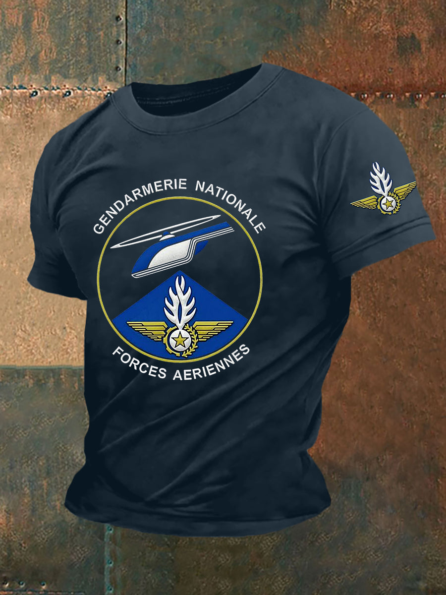 T-shirt à manches courtes Aeriennes de la Gendarmerie Nationale pour homme